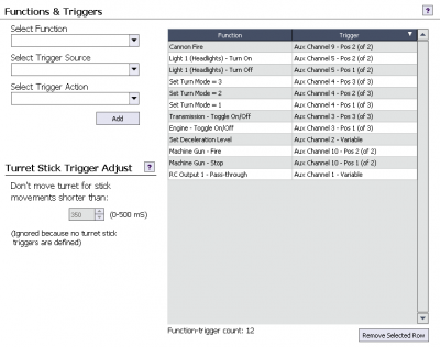 Example of functions and triggers linked together